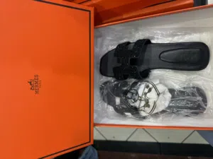 Hermes black sandal