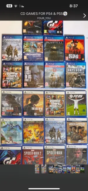 للبيع اشرطة ps4 & Ps5