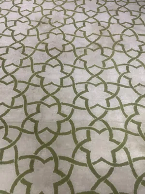 Cream and Green Carpet  Large Size 350x250 cm  Elegant Design  Great Condition  79 AED only