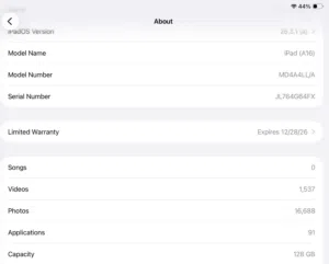 ipad a16 blue 128gb - wifi only