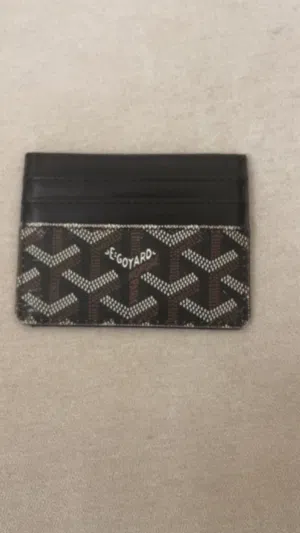 Goyard Style Card Holder – Black Pattern Slim & Compact