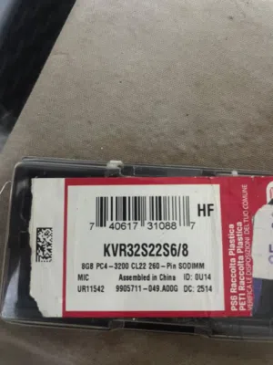 رام لابتوب Kingston DDR4 8GB 3200MHz