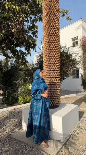 عباية شيفون ازرق