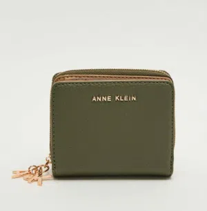 Anne klein women wallet size big, green and baige color