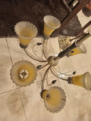 ثريا سقف 6 لمبات استعمال خفيف لون اسود