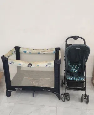 عربه و سرير للاطفال