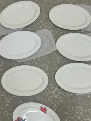 Set of Ceramic Oval Serving Platters / Large Plates