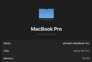 Apple mac book Pro M3 Pro Used Like new جهاز ماك بوك M3 برو بسعر خرافي