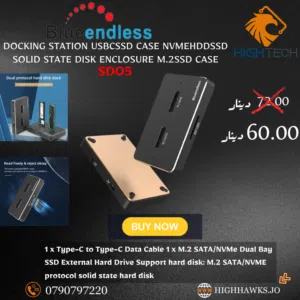 Blueendless SD05 Type C M.2 SATA/NVMe Dual Bay SSD External Hard Drive Enclosures Docking Station .