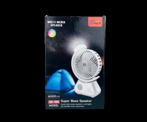 مروحة سبيكر + ضوء 803  الميزات:  مروحة بتصميم عصري وبسيط مع مكبر صوت واضاءة LED  3 ريش للمروحة مع ثل
