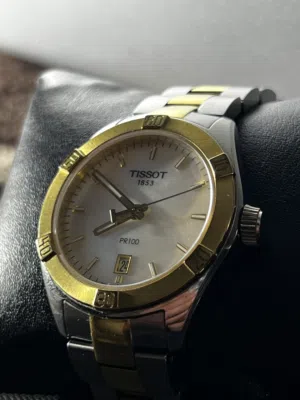 ساعة تيسو (Tissot PR 100 Sport Chic) أصلية - لون مميز (ذهبي وفضي)