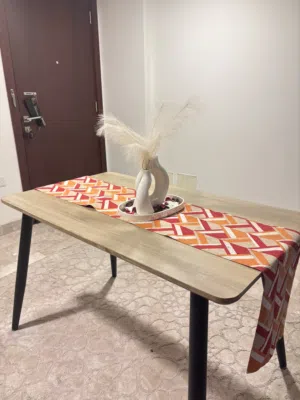 Table with center piece and carpet