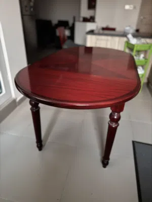 Polished teak wooden Dining Table 6 Seater (Heavy Duty) with high quality waterproof