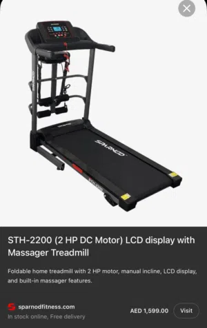 STH-2200 (2 HP DC Motor) LCD display with Massager Treadmill