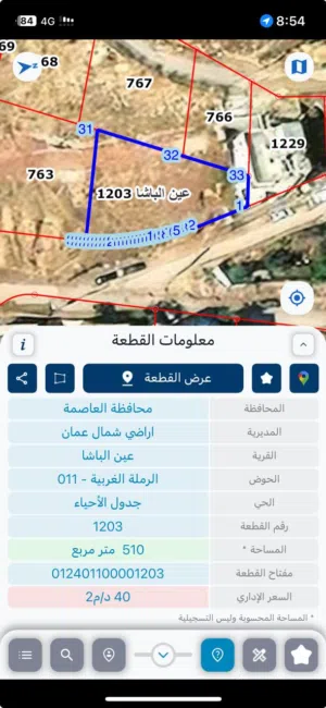 ارض للبيع قريبه من جامعه عمان الاهليه بنزول الكسرات عين الباشا