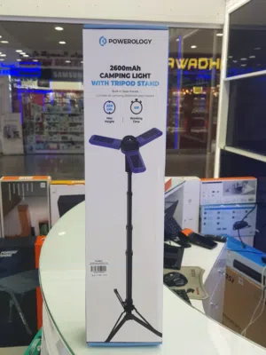 Powerology Camping Solar Foldable Tripod LED Light IPX4 3.7V 2600mAh