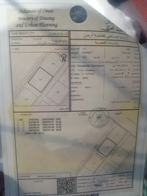 Residential Land for Sale in Al Batinah Rustaq