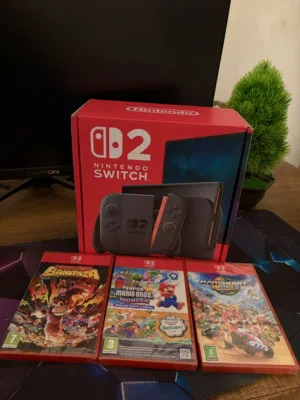 جهاز نتندو سويتش 2 nintendo جديد مكرشم معاه 3 العاب جدد مكرشمات