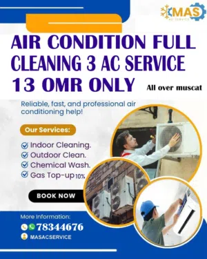 Split AC Full Service with chemical 5  OMR (Muscat All OVER )