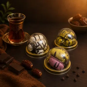 تمر بالشوكولاتة محشو باللوز Chocolate dates filled with almonds