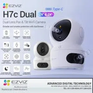 كاميرا EZVIZ H7C Dual داخلية بدقة 2K+ عدستين، صوت ثنائي، تتبع ذكي، واي فاي وتطبيق موبايل