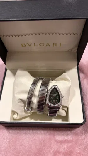 Bulgari green serpentine snake watch