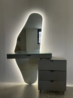 Dresser with LED mirror