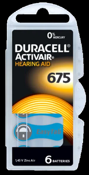 بطاريات دورسل قياس 675 / Duracell PR44 Size 675 بطاريات لسماعات الاذن