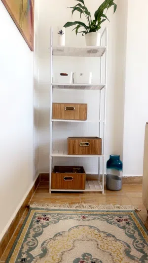 White plastic organizer H 150 x W 50 x D 25 cm selling because not needed anymore
