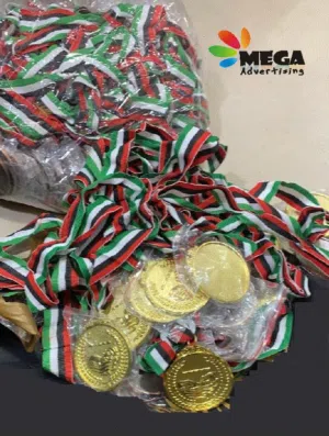 ميداليات رياضية لكل أنواع الرياضة ذهبيه فضيه برونزيه وكاؤوس معدن وبلاستيك