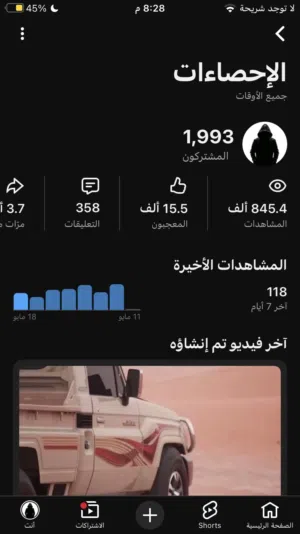 حساب يتيوب تفاعل عالي جدا للبيع