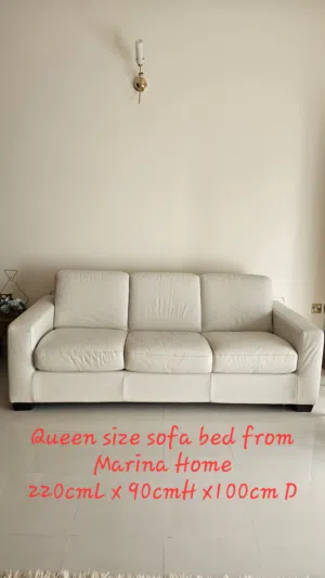 Full Leather Sofa Bed from Marina Home