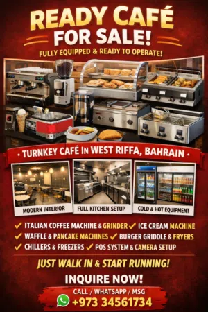 Fully Equipped Cafe with Online Orders for Sale
