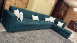 طقم كنب فخم و راقي جداً ، 10 مقاعد خشب سويد بالكامل ، اسفنج دانلوب ، قماش شاموا فاخر