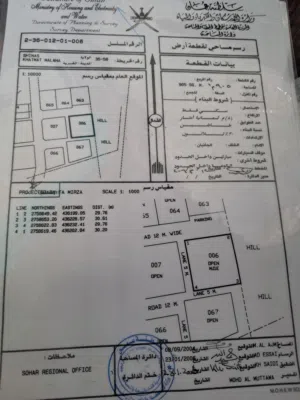 ارض سكنيه في شناص خط اول شارع العام بجنب الفجيرة موقع ممتاز