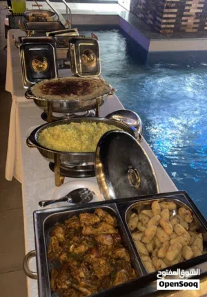 اواني بوفيه للاجار اليومي الطقم كامل ب20 ريال