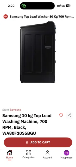 10 kg Samsung brand new washing machine with 1 year warranty 65BD ( Original price 109 bd