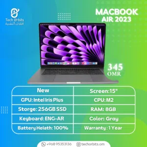 New MacBook Air 2023 – 15" – M2 – 8GB RAM – 256GB SSD جديد ماكبوك إير 2023 – 15 إنش – شريحة M2