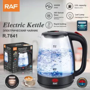 غلاية ماء بايركس زجاج كهرباء سخان مياه كهربائي زجاج 2 لتر  سخانة ماء غلايه مع اضائه Electric kettle