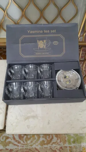 طقم شاي ياسمينة طراز كريستال