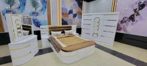غرف نوم بسعر 300الف فقط   تصميم تركي ملكي شغل محلي  طلا ناري ضد الخدوش قابل الفك والترك