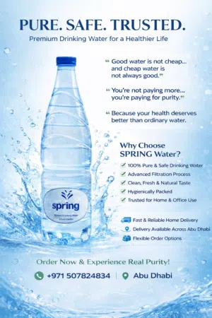 SPRING NATURAL DRINKING WATER 200ML CUP WATER 6.50AED ALL UAE BULK ORDER AVAILABLE