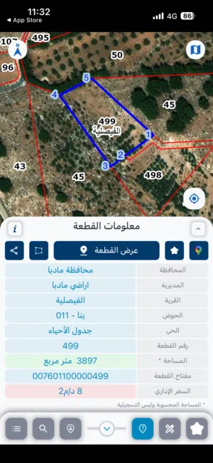 Farm Land for Sale in Madaba Al-Faisaliyyah