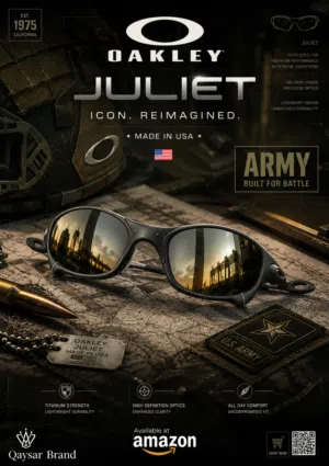 نظارات ماركة جوليت اوكلي أمريكية معدنية أصلية Oakley JULIET made in USA ARMY بلاتنيوم ضد الكسر بولور