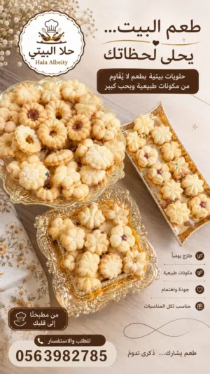 بسكويت وكعك وغريبه ولانكشير وبتفور حلا البيتي