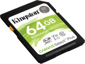 كرت ذاكرة لكميرات التصوير Kingston Canvas Select Plus 64GB 100MB/s Read SD Memory Card