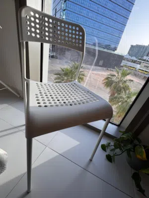 IKEA White Perforated Plastic Dining Chair