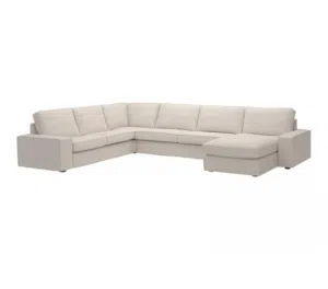 ikea KIVIK Corner sofa, 6-seat w chaise longue, Tresund light beige