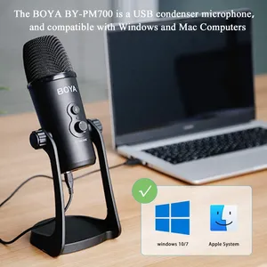 ميكرفون تسجيل BOYA مايك  احترافي Mic Studio Broadcasting Streaming Interview Con BY-PM700