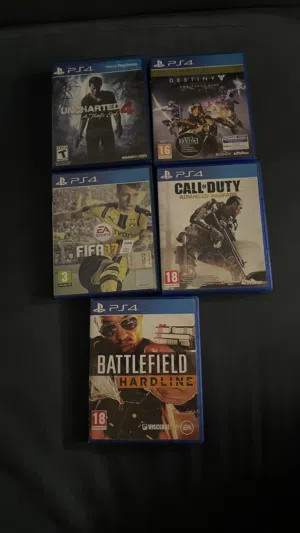 Bundle of 5 PS4 Games — Uncharted 4, Destiny, FIFA 17, Call of Duty, Battlefield Hardline